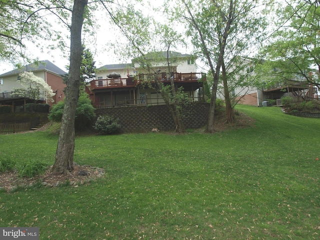 11294 Country Club Rd, New Market, MD 21774 - view of green lawn with a deck
