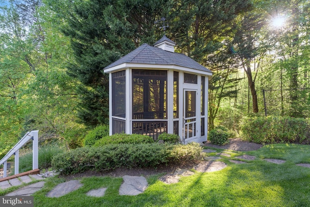 2619 Sledding Hill Rd, Oakton, VA 22124 - view of outbuilding featuring a view of trees and a gazebo