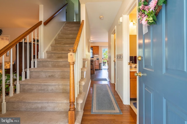 1069 E 2nd St, Red Hill, PA 18076 - entrance foyer featuring stairs and wood finished floors