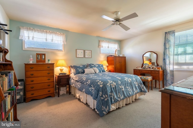 1069 E 2nd St, Red Hill, PA 18076 - bedroom with multiple windows, carpet flooring, and ceiling fan