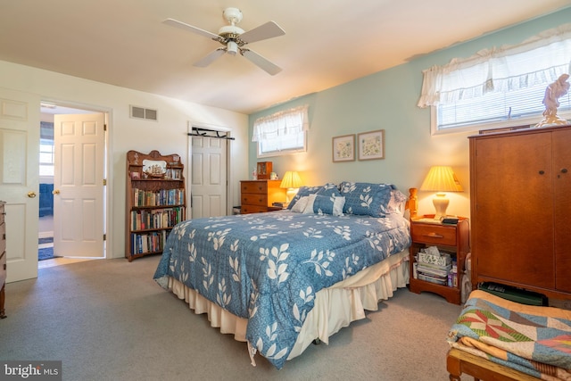1069 E 2nd St, Red Hill, PA 18076 - carpeted bedroom featuring a ceiling fan and visible vents