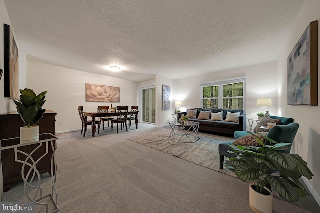9120 Galbreth Ct, Springfield, VA 22153 - living area featuring carpet flooring, a textured ceiling, and baseboards