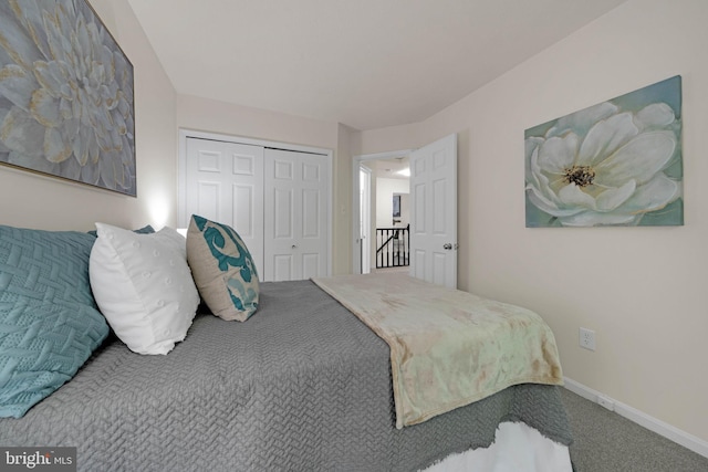 9120 Galbreth Ct, Springfield, VA 22153 - bedroom with carpet, a closet, and baseboards