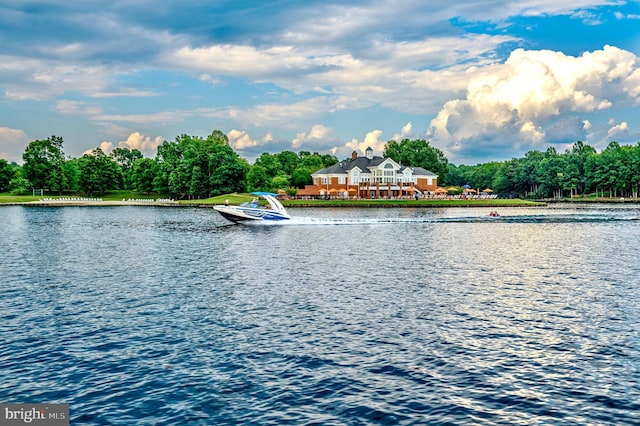 water view with a dock