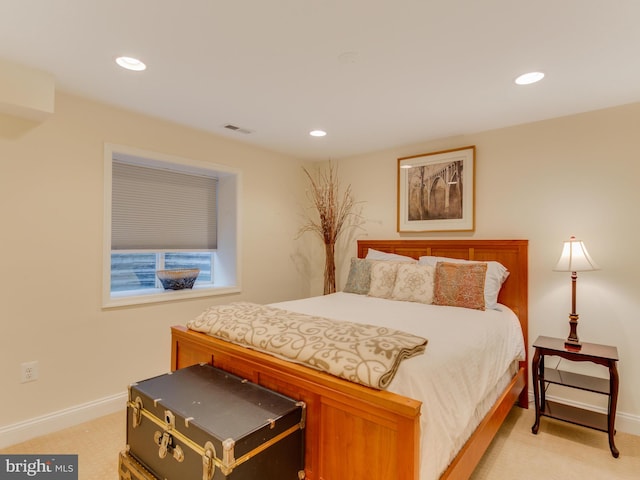 112 E Jefferson St E, Falls Church, VA 22046 - bedroom with light colored carpet, recessed lighting, and baseboards