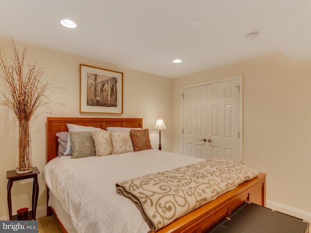 112 E Jefferson St E, Falls Church, VA 22046 - bedroom with a closet, recessed lighting, and baseboards