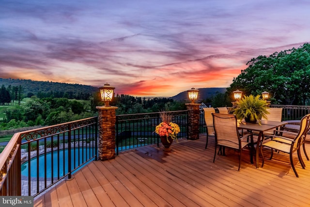360 Fishing Creek Valley Rd, Harrisburg, PA 17112 - deck at dusk featuring outdoor dining space