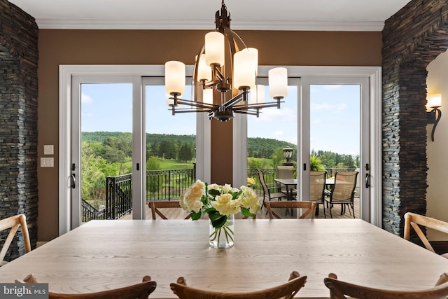 360 Fishing Creek Valley Rd, Harrisburg, PA 17112 - dining space featuring a chandelier and ornamental molding