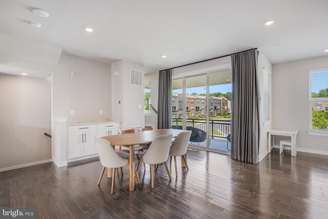 5510 Woodyard Rd, Upper Marlboro, MD 20772 - dining room with dark wood-type flooring, baseboards, and recessed lighting