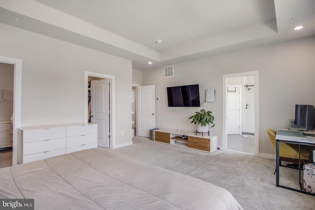 5510 Woodyard Rd, Upper Marlboro, MD 20772 - carpeted bedroom with a walk in closet, baseboards, recessed lighting, and a raised ceiling