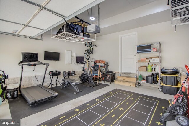 5510 Woodyard Rd, Upper Marlboro, MD 20772 - exercise room featuring a garage and a heating unit