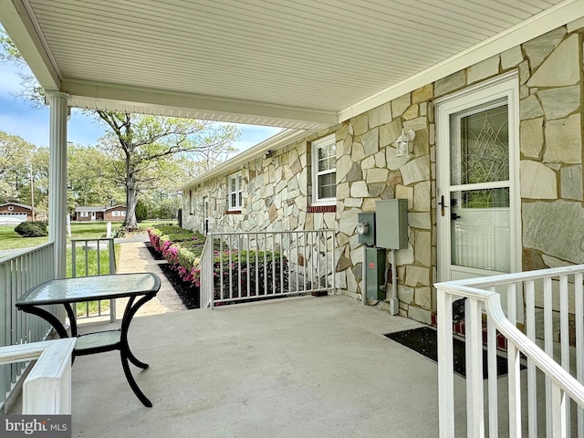 view of patio with covered porch