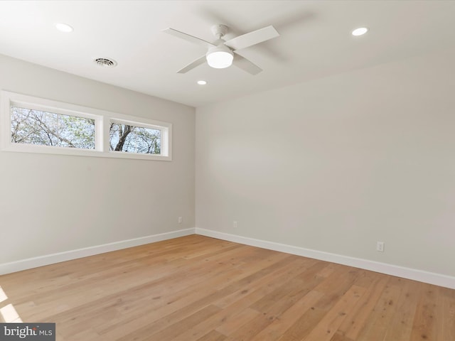 149 Matthew Dr, Chambersburg, PA 17201 - empty room featuring recessed lighting, baseboards, ceiling fan, and light wood-type flooring