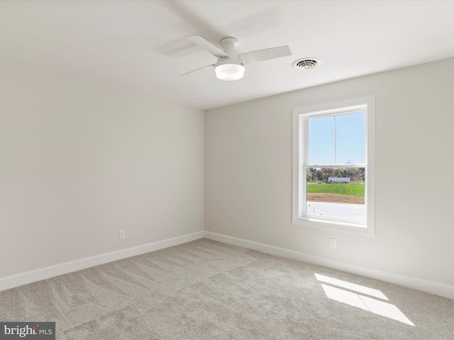 149 Matthew Dr, Chambersburg, PA 17201 - spare room featuring a ceiling fan, baseboards, visible vents, and carpet