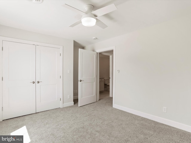 149 Matthew Dr, Chambersburg, PA 17201 - unfurnished bedroom featuring baseboards, ceiling fan, carpet, and a closet