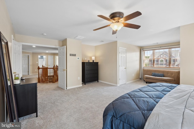 16 Zachary Ct, Boonsboro, MD 21713 - bedroom with light colored carpet, baseboards, and ceiling fan