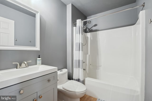 16 Zachary Ct, Boonsboro, MD 21713 - full bathroom featuring toilet, vanity, shower / tub combo, and wood finished floors