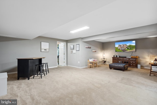 16 Zachary Ct, Boonsboro, MD 21713 - sitting room featuring carpet floors, baseboards, and a bar