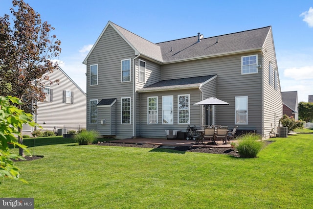 16 Zachary Ct, Boonsboro, MD 21713 - rear view of house with a patio area, a yard, central AC, and roof with shingles