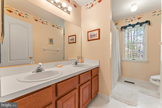 25 Stallion Cir, Upper Holland, PA 19053 - full bathroom with tile patterned floors, visible vents, double vanity, and a sink