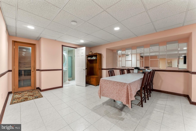 25 Stallion Cir, Upper Holland, PA 19053 - tiled dining room with a paneled ceiling, recessed lighting, and baseboards