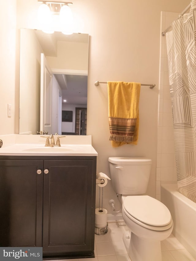 9318 Sydney Way, Laurel, MD 20723 - full bathroom featuring tile patterned floors, vanity, toilet, and shower / tub combo
