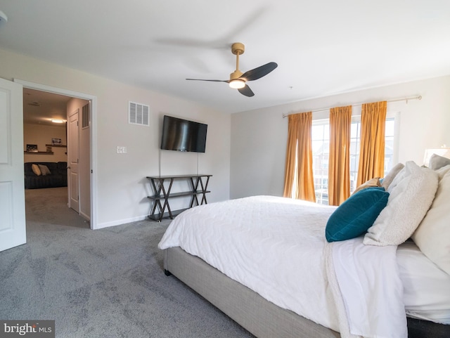 9318 Sydney Way, Laurel, MD 20723 - carpeted bedroom featuring visible vents, a ceiling fan, and baseboards