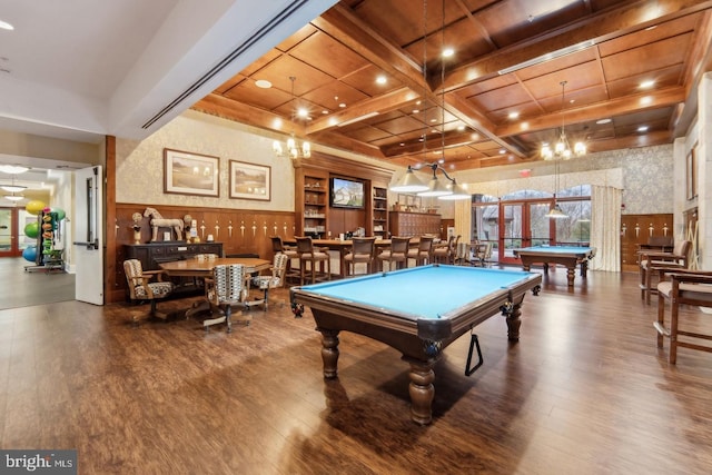213 Denison St, Fredericksburg, VA 22406 - game room featuring wood finished floors, a wainscoted wall, and pool table