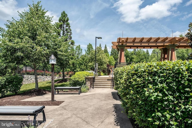 213 Denison St, Fredericksburg, VA 22406 - view of home's community featuring fence, a pergola, and a patio
