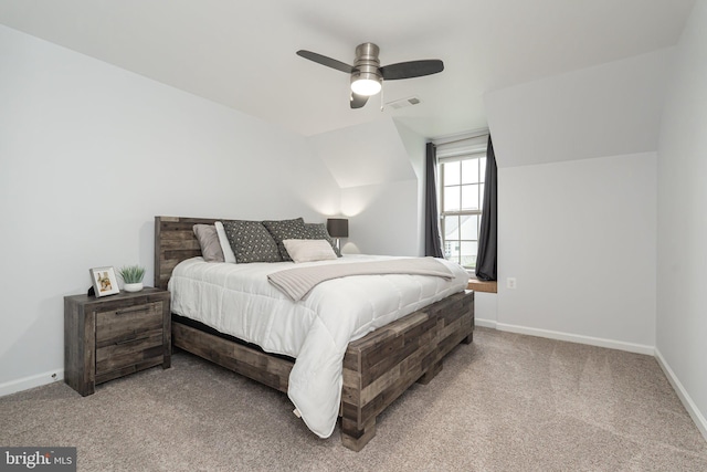 189 Potomac Crossing St, Charles Town, WV 25414 - carpeted bedroom with baseboards, vaulted ceiling, and a ceiling fan
