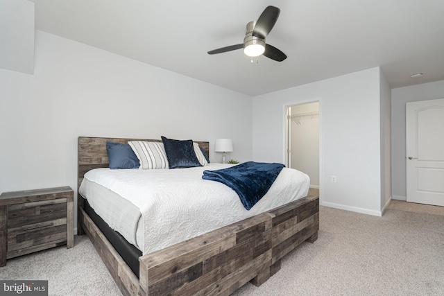 189 Potomac Crossing St, Charles Town, WV 25414 - carpeted bedroom featuring baseboards, a spacious closet, a ceiling fan, and a closet