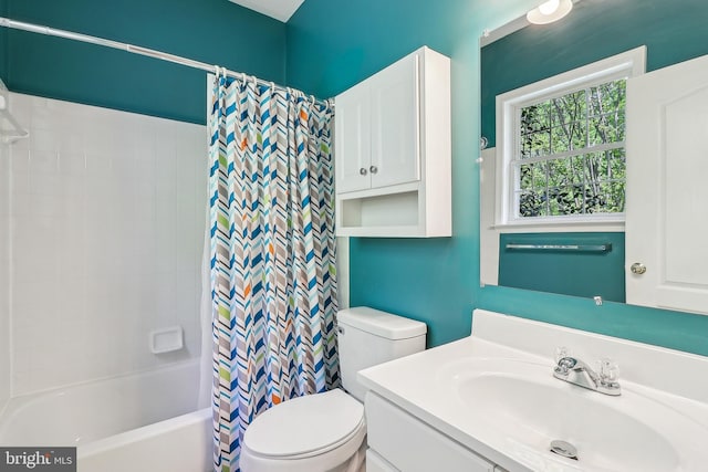 24 Monument Dr, Stafford, VA 22554 - bathroom featuring vanity, toilet, and shower / tub combo with curtain
