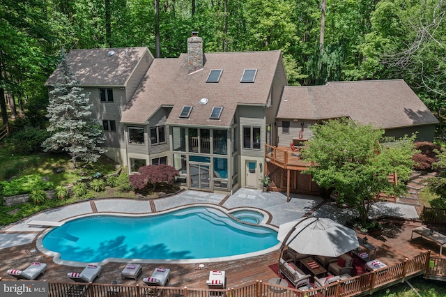 3 Hickory Ln, Chadds Ford, PA 19317 - view of pool with a deck, a patio area, and a pool with connected hot tub