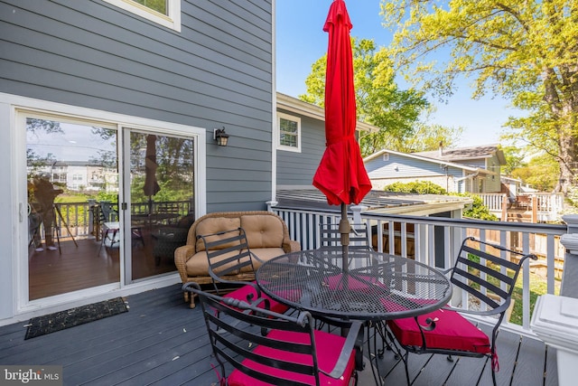 2314 Apple Hill Rd, Alexandria, VA 22308 - wooden deck featuring outdoor dining space