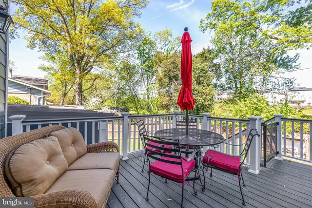 2314 Apple Hill Rd, Alexandria, VA 22308 - wooden terrace with outdoor dining area