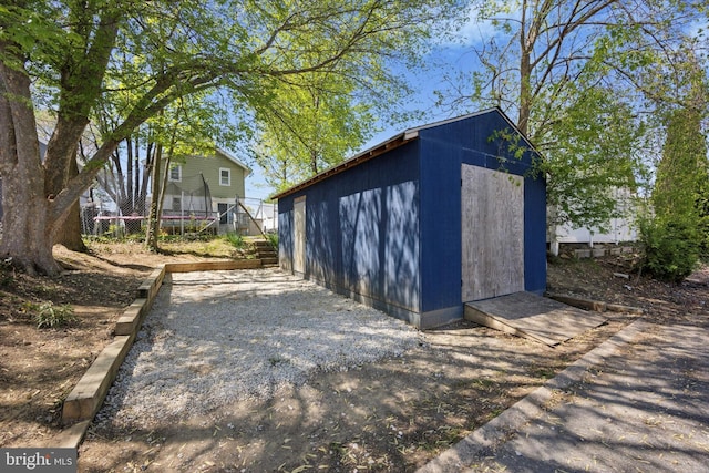 view of shed