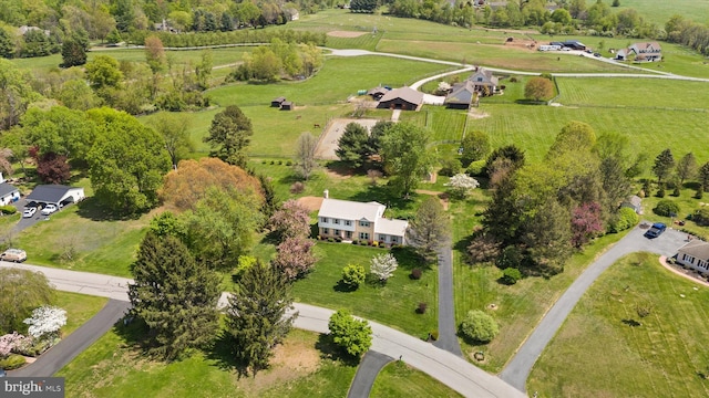 bird's eye view featuring a rural view