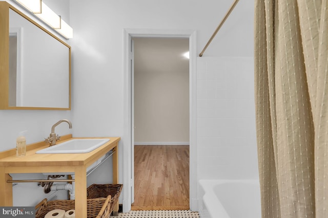 9235 E Parkhill Dr, Bethesda, MD 20814 - full bathroom with vanity and shower / bath combination with curtain