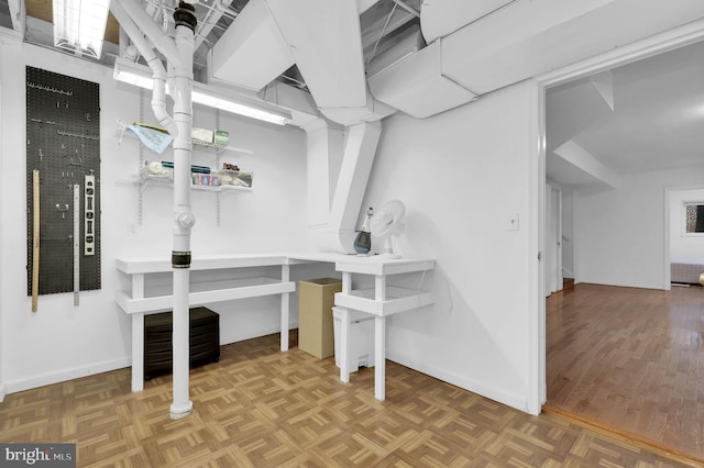 9235 E Parkhill Dr, Bethesda, MD 20814 - finished below grade area with baseboards and parquet floors