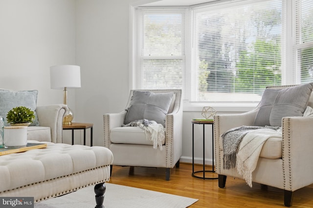 sitting room with wood finished floors