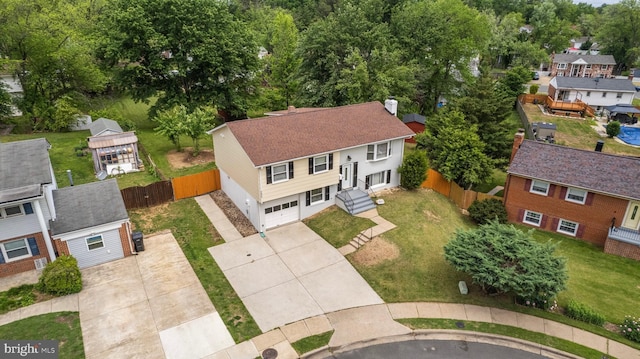 aerial perspective of suburban area
