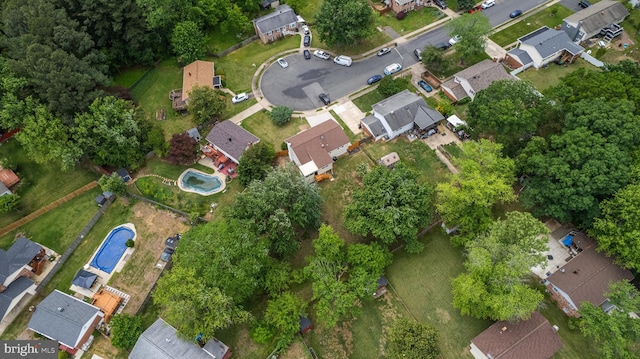 aerial view of property's location featuring nearby suburban area