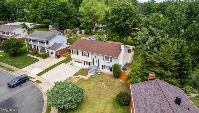 aerial view of residential area