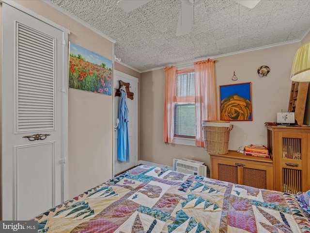 326 Doe Gully Rd, Great Cacapon, WV 25422 - bedroom with crown molding and a wall mounted air conditioner