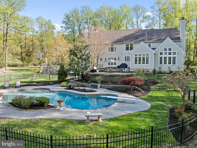 4064 Howell Rd, Malvern, PA 19355 - view of pool with a yard, a patio, fence, and a fenced in pool