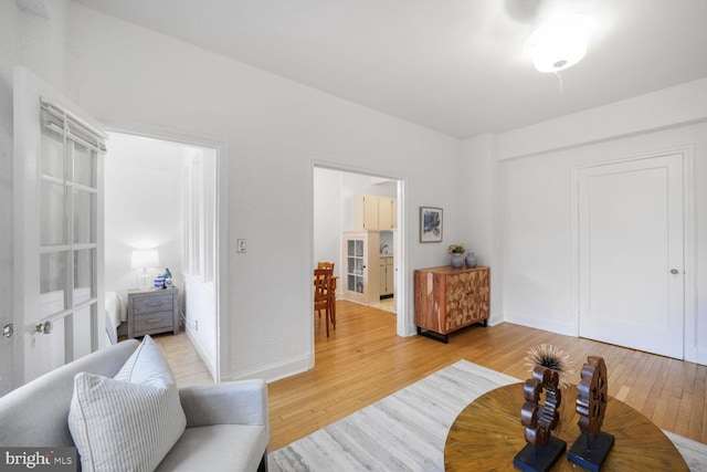 interior space featuring light wood-type flooring