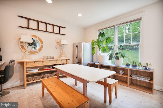 8733 Boulder Ridge Rd, Laurel, MD 20723 - dining room with baseboards, recessed lighting, and light flooring