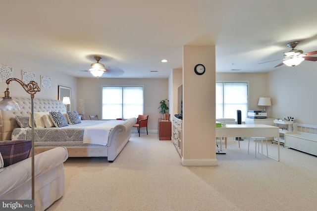 8733 Boulder Ridge Rd, Laurel, MD 20723 - carpeted bedroom with a desk, multiple windows, and a ceiling fan