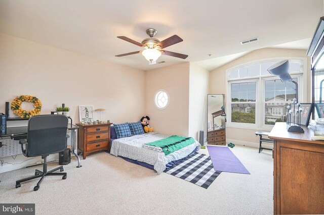 8733 Boulder Ridge Rd, Laurel, MD 20723 - bedroom with carpet floors, a desk, and lofted ceiling