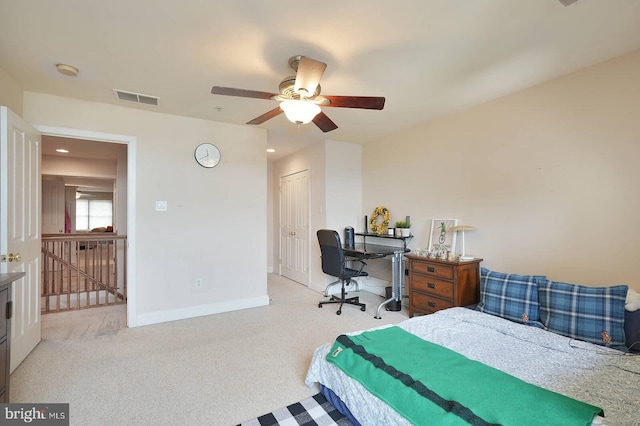 8733 Boulder Ridge Rd, Laurel, MD 20723 - carpeted bedroom with baseboards, a closet, ceiling fan, and recessed lighting